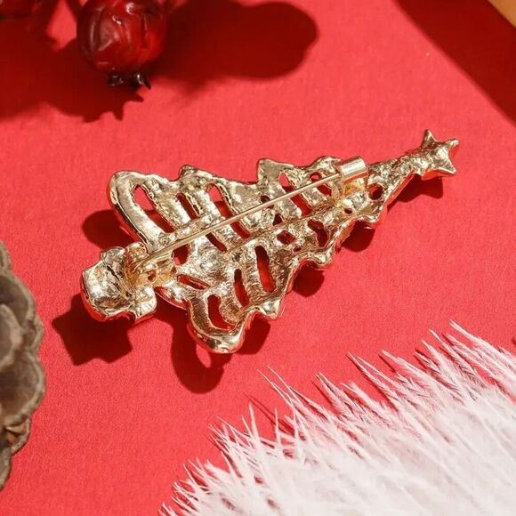 Sparkling Christmas Tree - Elegant Brooch with Rhinestones - Picture 3 of 3